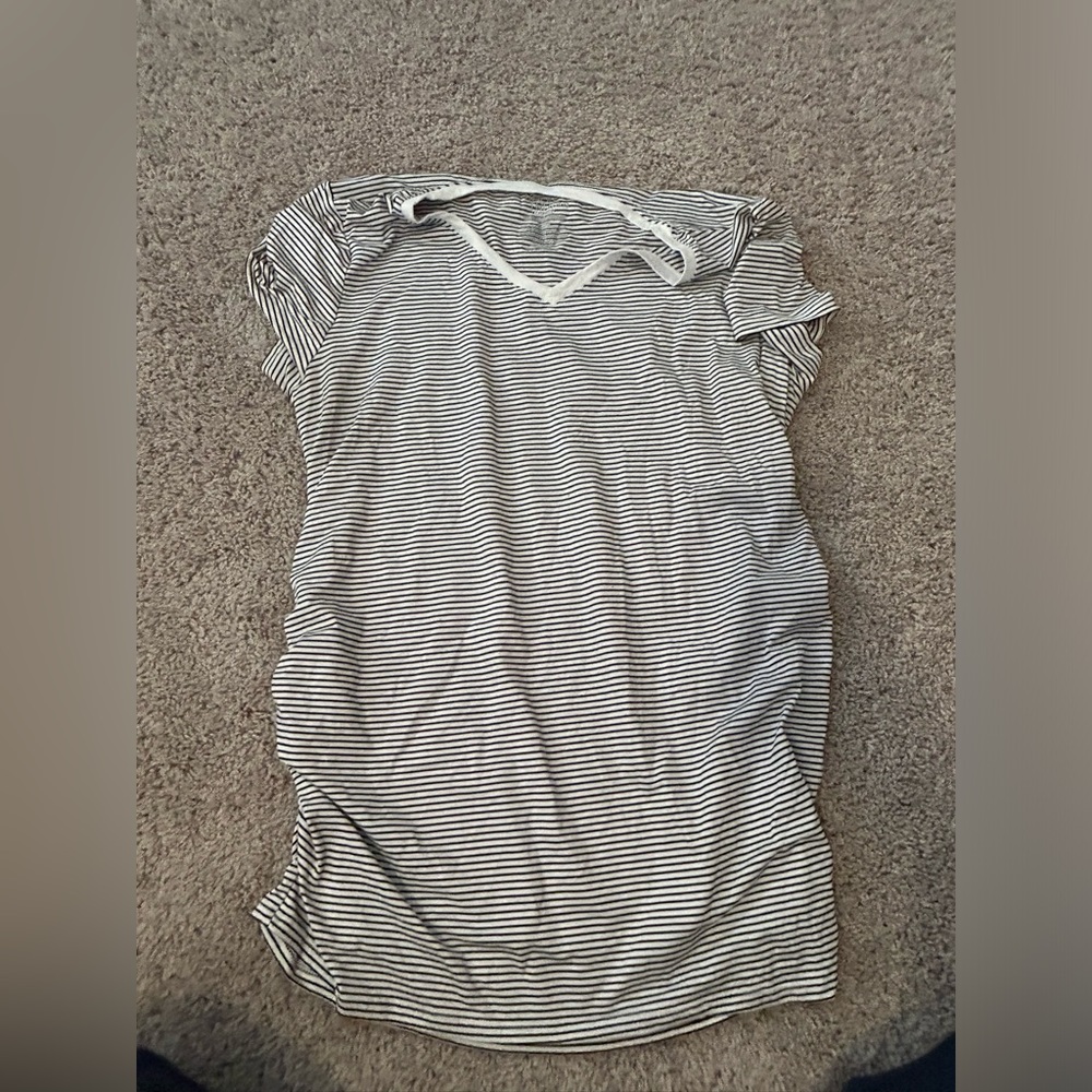 Maternity striped short sleeve